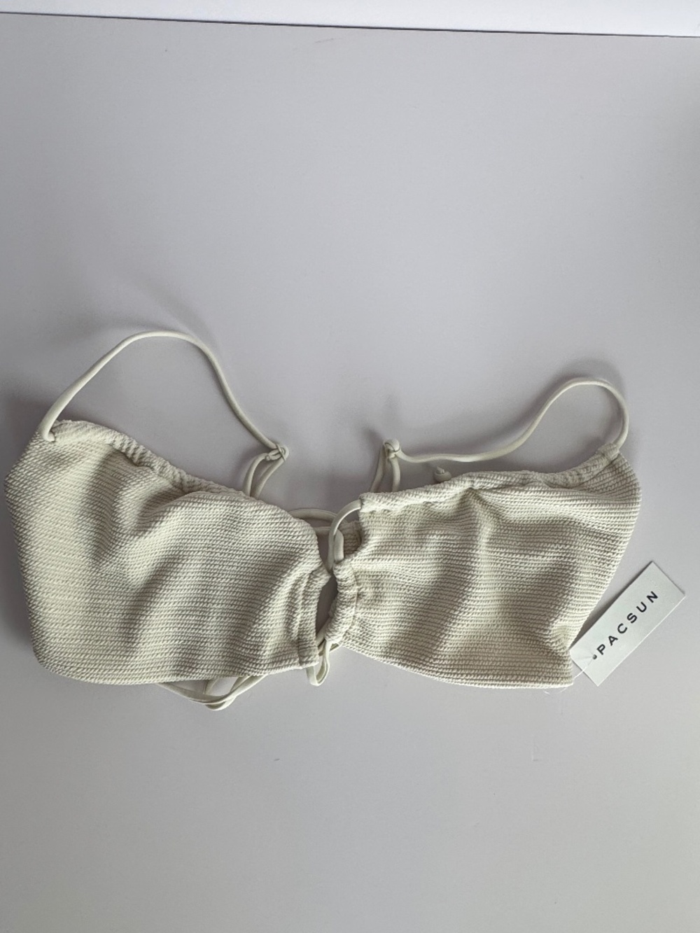 PacSun Cream Textured Ring-Front Bikini Top NWT